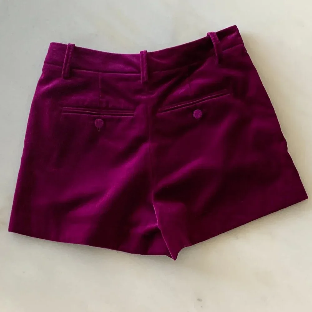 Zadig & Voltaire Magenta Velvet Shorts - Picture 5 of 7